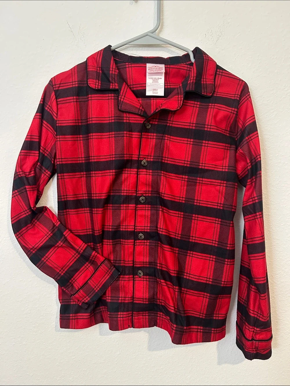 Wondershop Red & Black Plaid Kids Pajama Shirt